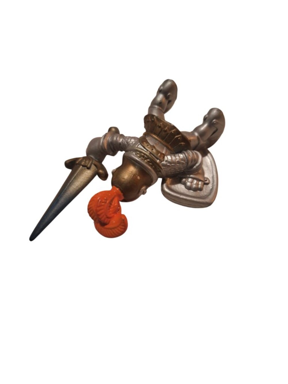 Keenway Medieval Knight Figure Silver Armor Orange PVC - Picture 9 of 12